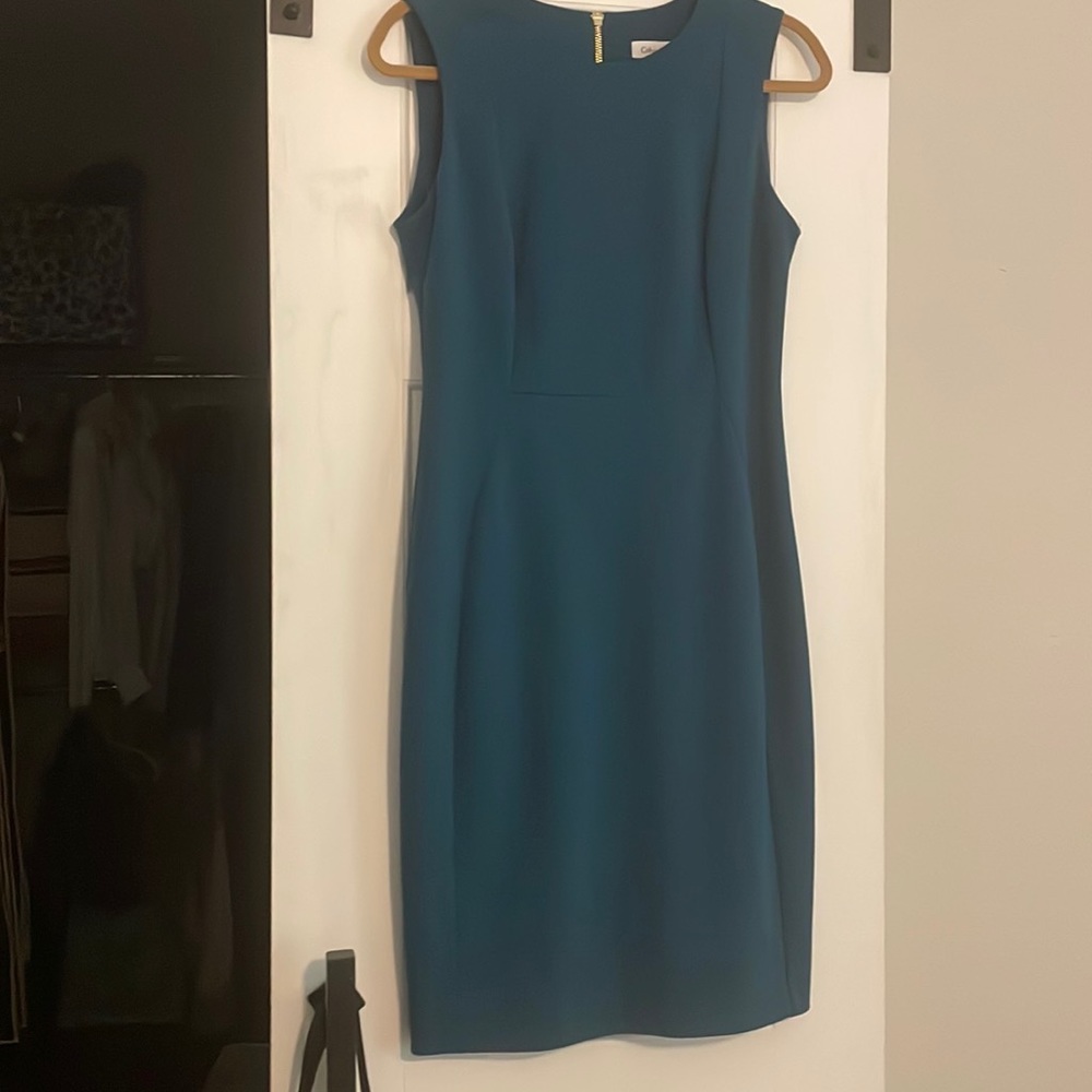 Calvin Klein Teal dress excellent, like-new condition.